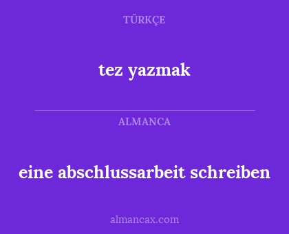 tez yazmak - eine abschlussarbeit schreiben