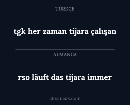 rso läuft das tijara immer - tgk her zaman tijara çalışan