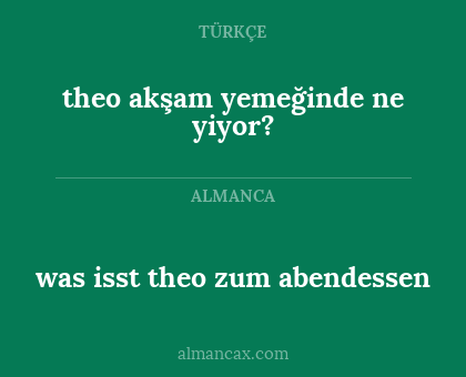 was isst theo zum abendessen - theo akşam yemeğinde ne yiyor?