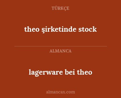 lagerware bei theo - theo şirketinde stock