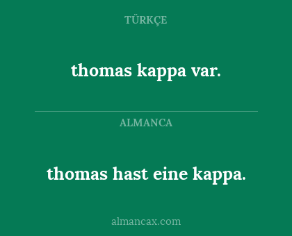 thomas hast eine kappa. - thomas kappa var.