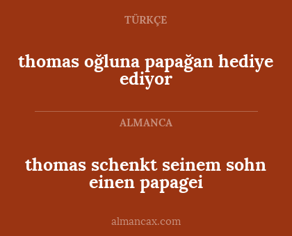 thomas schenkt seinem sohn einen papagei - thomas oğluna papağan hediye ediyor