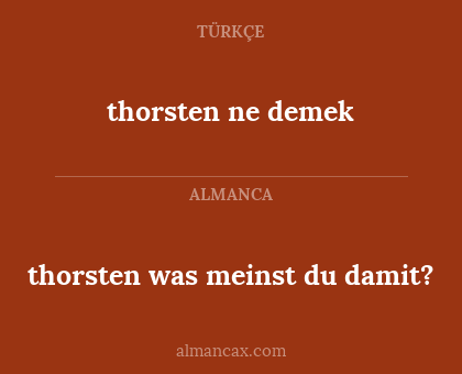thorsten ne demek - thorsten was meinst du damit?