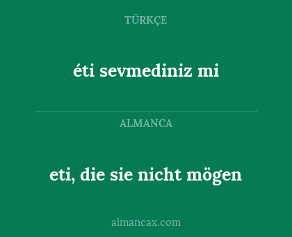 eti, die sie nicht mögen - éti sevmediniz mi