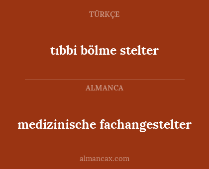 medizinische fachangestelter - tıbbi bölme stelter