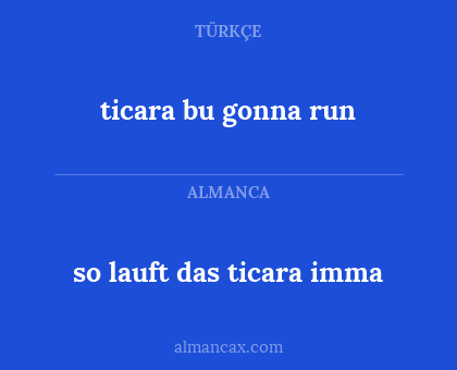 ticara bu gonna run - so lauft das ticara imma