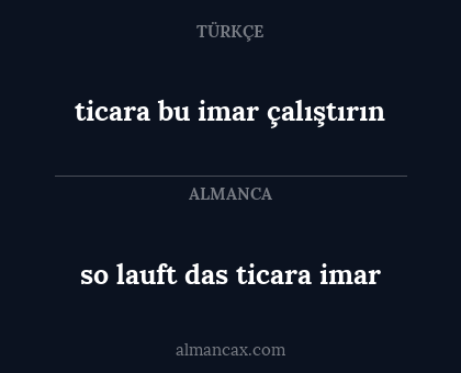 so lauft das ticara imar - ticara bu imar çalıştırın