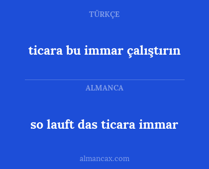 ticara bu immar çalıştırın - so lauft das ticara immar