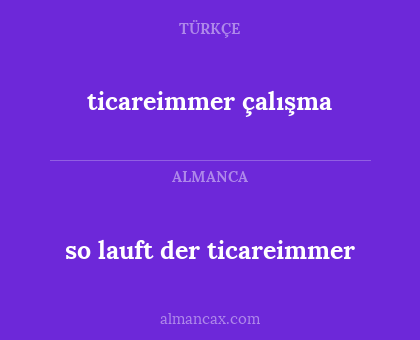 ticareimmer çalışma - so lauft der ticareimmer