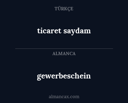 gewerbeschein - ticaret saydam