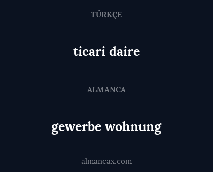 ticari daire - gewerbe wohnung