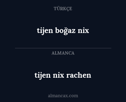 tijen boğaz nix - tijen nix rachen
