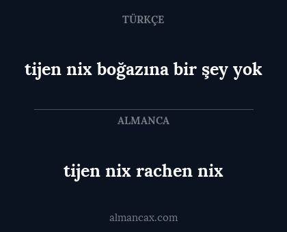 tijen nix boğazına bir şey yok - tijen nix rachen nix