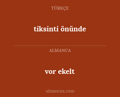 vor ekelt - tiksinti önünde