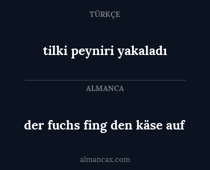der fuchs fing den käse auf - tilki peyniri yakaladı