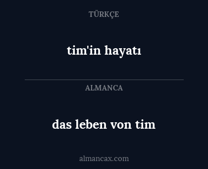 tim'in hayatı - das leben von tim