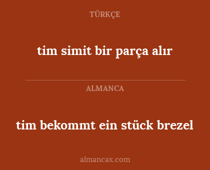 tim simit bir parça alır - tim bekommt ein stück brezel