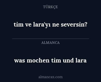 was mochen tim und lara - tim ve lara'yı ne seversin?