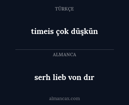 timeis çok düşkün - serh lieb von dır