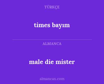 male die mister - times bayım