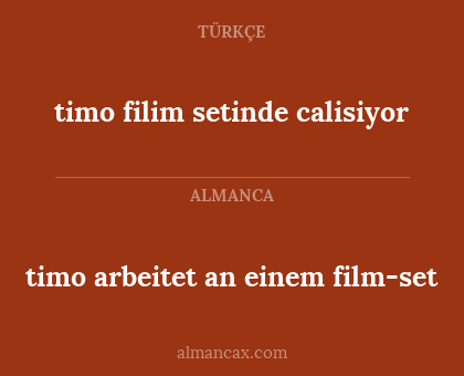 timo arbeitet an einem film-set - timo filim setinde calisiyor