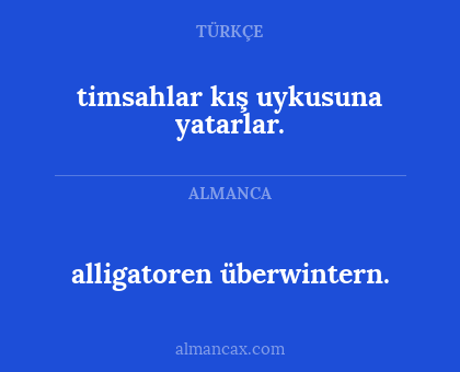 timsahlar kış uykusuna yatarlar. - alligatoren überwintern.