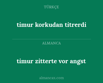 timur korkudan titrerdi - timur zitterte vor angst