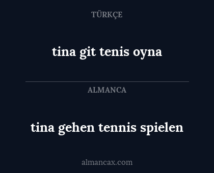 tina git tenis oyna - tina gehen tennis spielen
