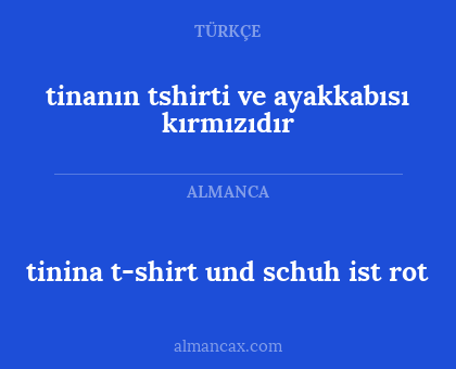 tinanın tshirti ve ayakkabısı kırmızıdır - tinina t-shirt und schuh ist rot