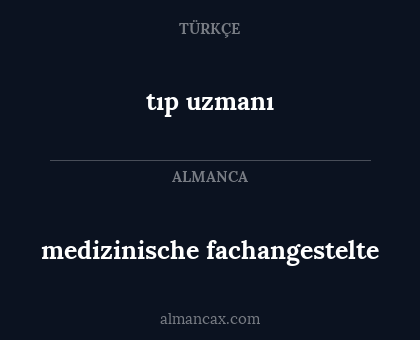 tıp uzmanı - medizinische fachangestelte