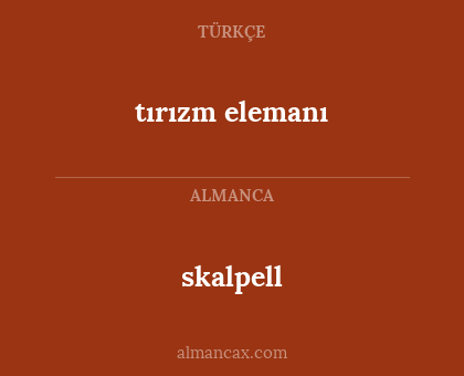 tırızm elemanı - skalpell