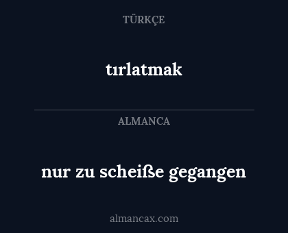 tırlatmak - nur zu scheiße gegangen
