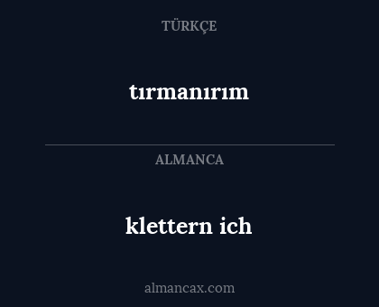 klettern ich - tırmanırım