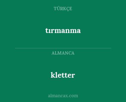 kletter - tırmanma