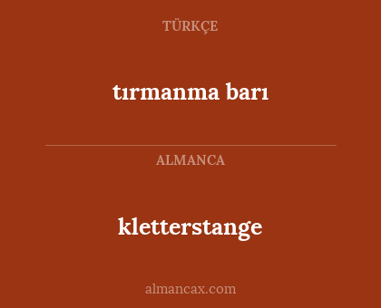 kletterstange - tırmanma barı