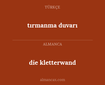 tırmanma duvarı - die kletterwand