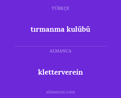 kletterverein - tırmanma kulübü