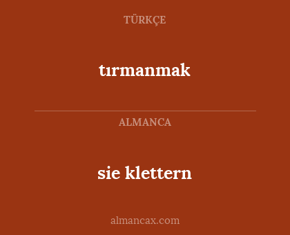 sie klettern - tırmanmak