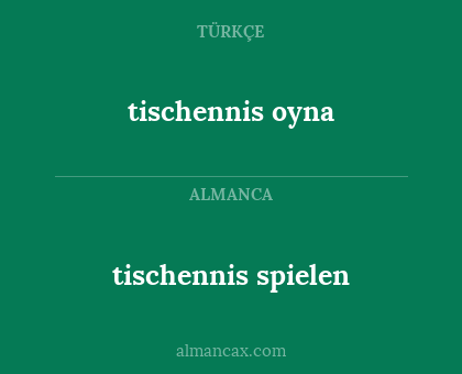 tischennis spielen - tischennis oyna