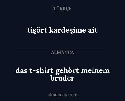 tişört kardeşime ait - das t-shirt gehört meinem bruder
