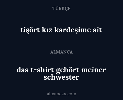 das t-shirt gehört meiner schwester - tişört kız kardeşime ait