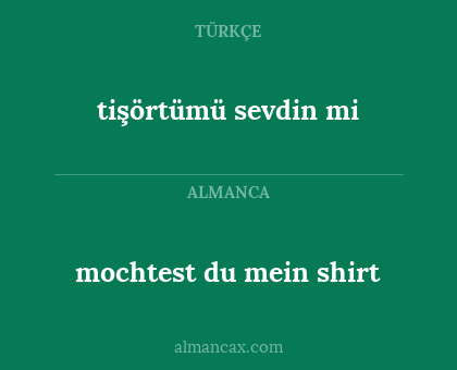 tişörtümü sevdin mi - mochtest du mein shirt