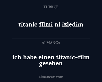 titanic filmi ni izledim - ich habe einen titanic-film gesehen