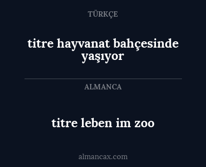 titre leben im zoo - titre hayvanat bahçesinde yaşıyor