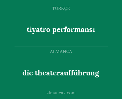 tiyatro performansı - die theateraufführung
