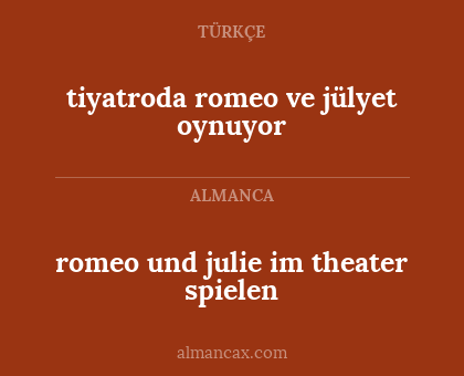 romeo und julie im theater spielen - tiyatroda romeo ve jülyet oynuyor