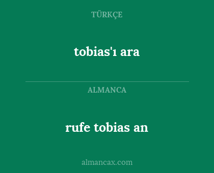tobias'ı ara - rufe tobias an