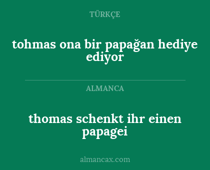 tohmas ona bir papağan hediye ediyor - thomas schenkt ihr einen papagei