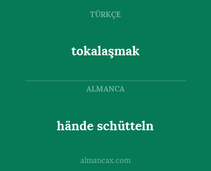 hände schütteln - tokalaşmak