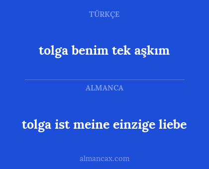 tolga benim tek aşkım - tolga ist meine einzige liebe